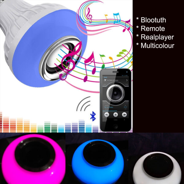 Bluetooth Music Bulb (Pack of 1 pc) Wireless Light LED Bulb Speaker, Rgb Smart Music Bulb With Remote