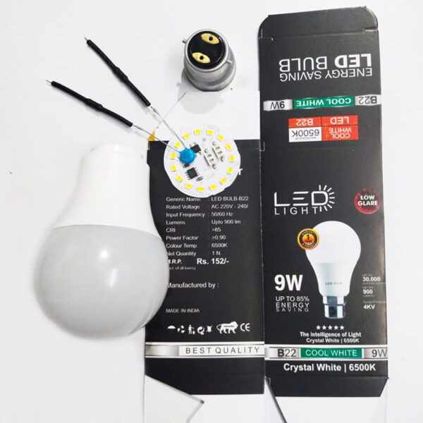 9 watt Led Bulb Raw Material ( Pack of 20 pcs) Cool White | High Lumens | Long Life