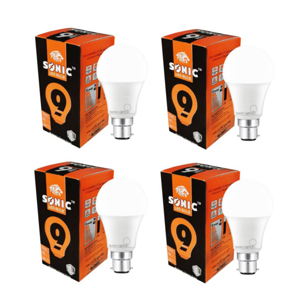 Sonic 9 Watt Led Bulb | Cool White | Pack of 4 Pcs | Long Life