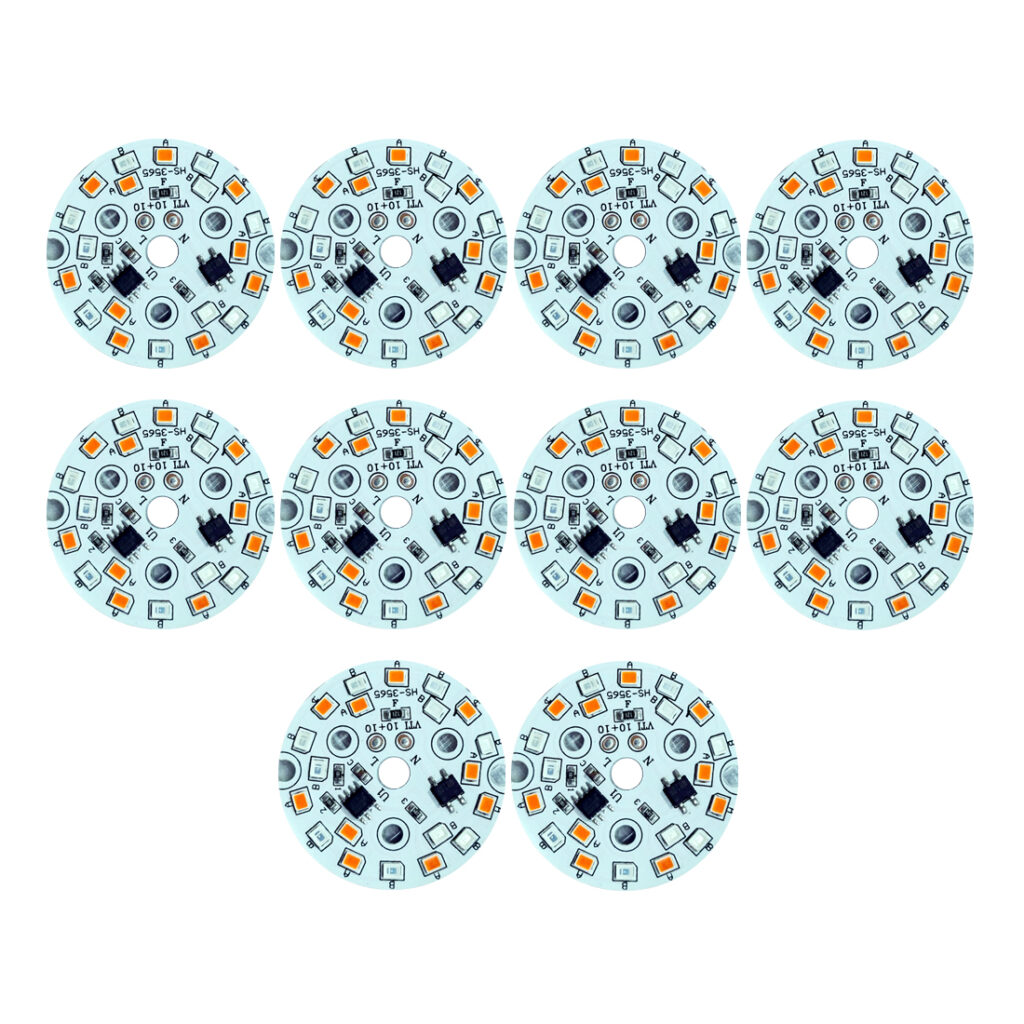 9 watt RGB Plate 3 In 1 Colour | Pack of 10pcs | Multicolour with Switch ON/OFF