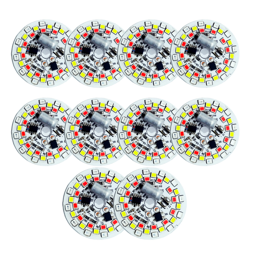 9 watt 7 In 1 Multicolour Plate | Pack of 10pcs | Multicolour with Switch ON/OFF