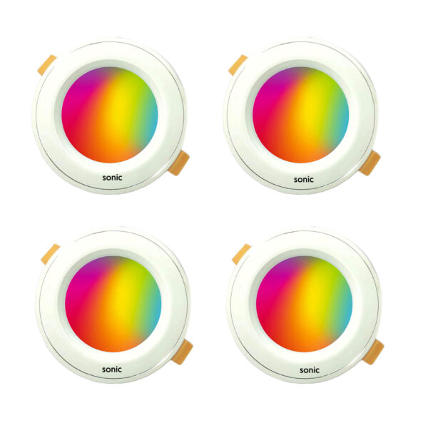 Sonic 9 Watt RGB (3 in 1) Ceiling Light | Pack of 4 Pcs | Multicoloured