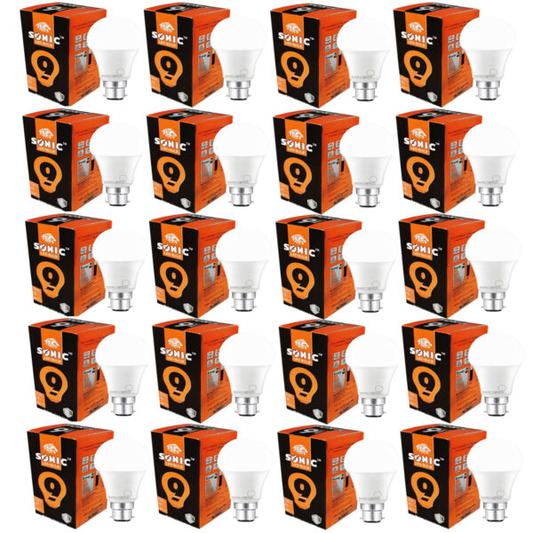 9 Watt Led Bulb Gama DOB Base Ready Bulb | Cool White | Pack of 50 Pcs Sonic Brand Box