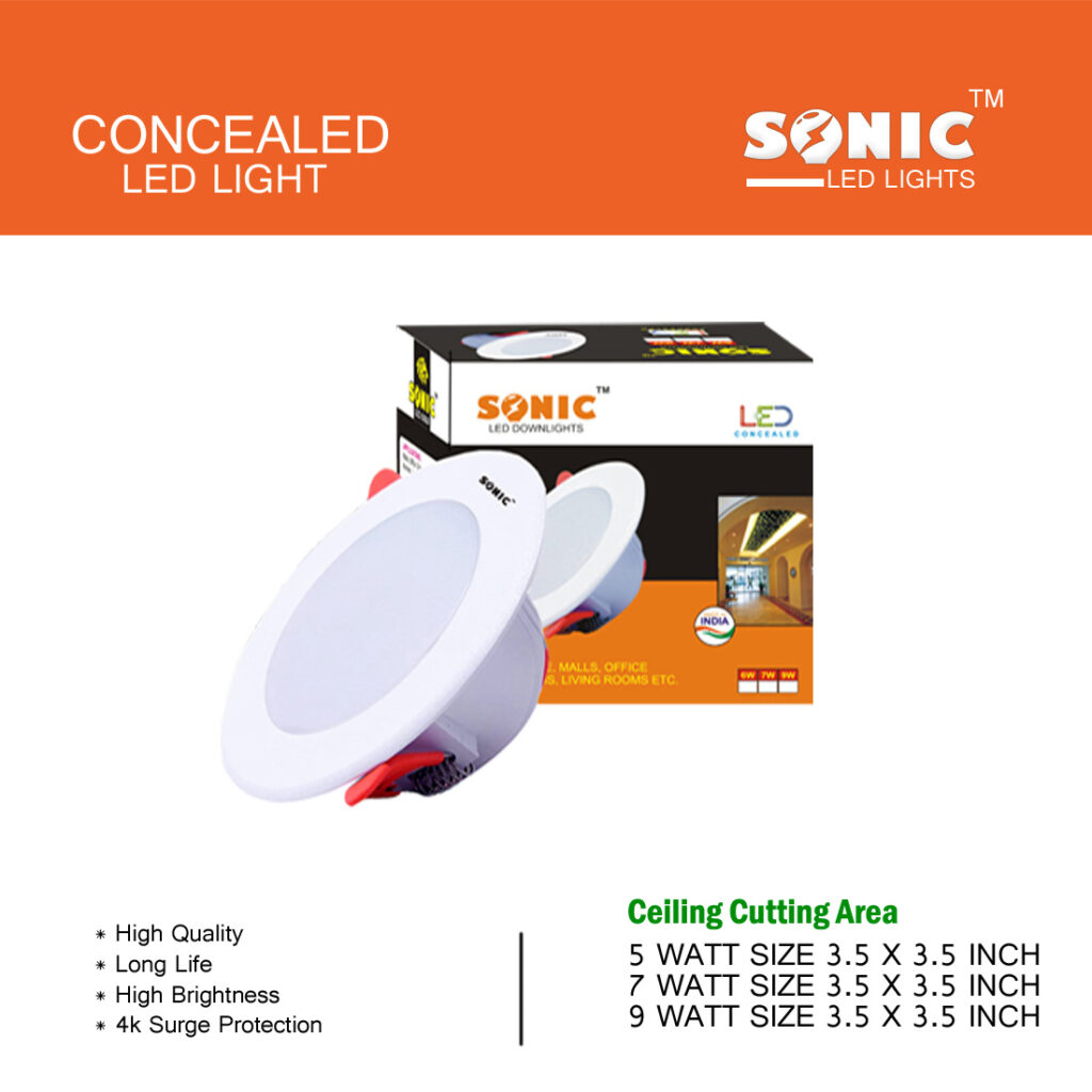 (Pack of 20 Pcs) Sonic 9 Watt Ceiling Light  | Cool White | 4K Surge Protection | 6500K