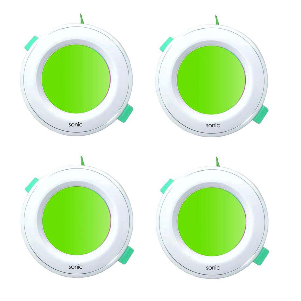 Sonic 9 Watt Green Colour Ceiling Light | Pack of 4 Pcs