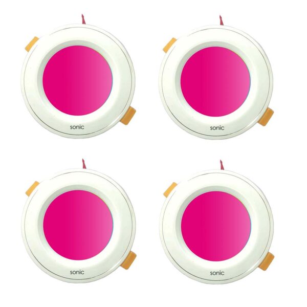 Sonic 9 Watt Pink Colour  Ceiling Light | Pack of 4 Pcs | Colour