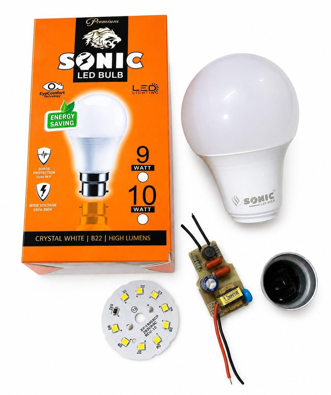 9 Watt Driver Base (Pack of 50 Pcs) LED Bulb Raw Material with Box