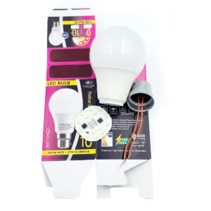 9 Watt (Pack of 100 Pcs) Gama DOB Base LED Bulb Raw Material | Cool White | Unbranded Box