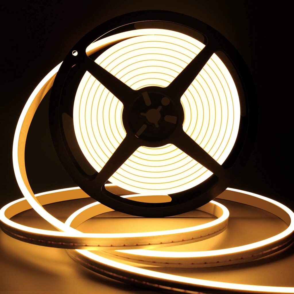 Neon Light 5 MTR with 12V Adaptor LED (Pack of 5) Colour WARM Flexible Cuttable Waterproof Neon LED Best for Indoor/Outdoor Decoration
