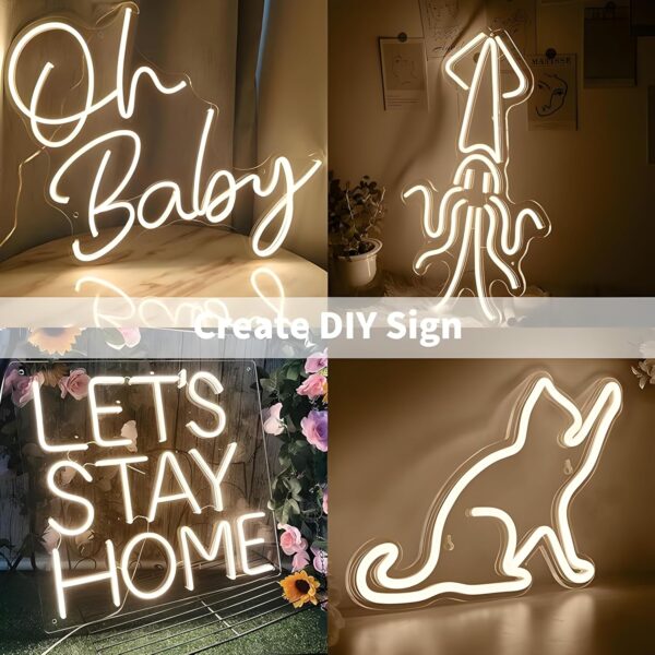 Neon Light 5 MTR with 12V Adaptor LED (Pack of 1) Colour WARM Flexible Cuttable Waterproof Neon LED Best for Indoor/Outdoor Decoration - Image 3